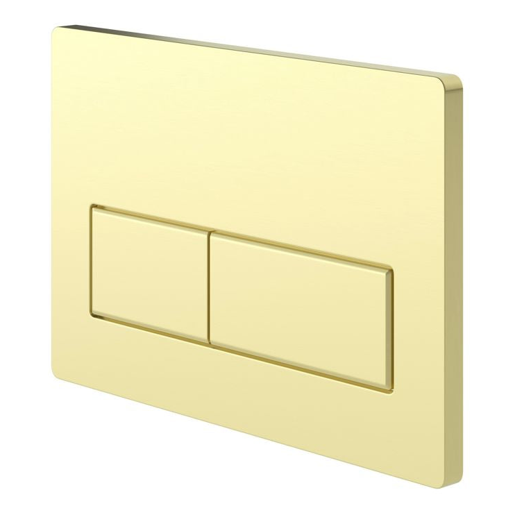 Alessio Rectangle Push Button Flush Plate - Brushed Brass