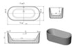 jadore fluted freestanding bath 1700x750x570mm, Baths, Free Standing Baths, Alessio, 12