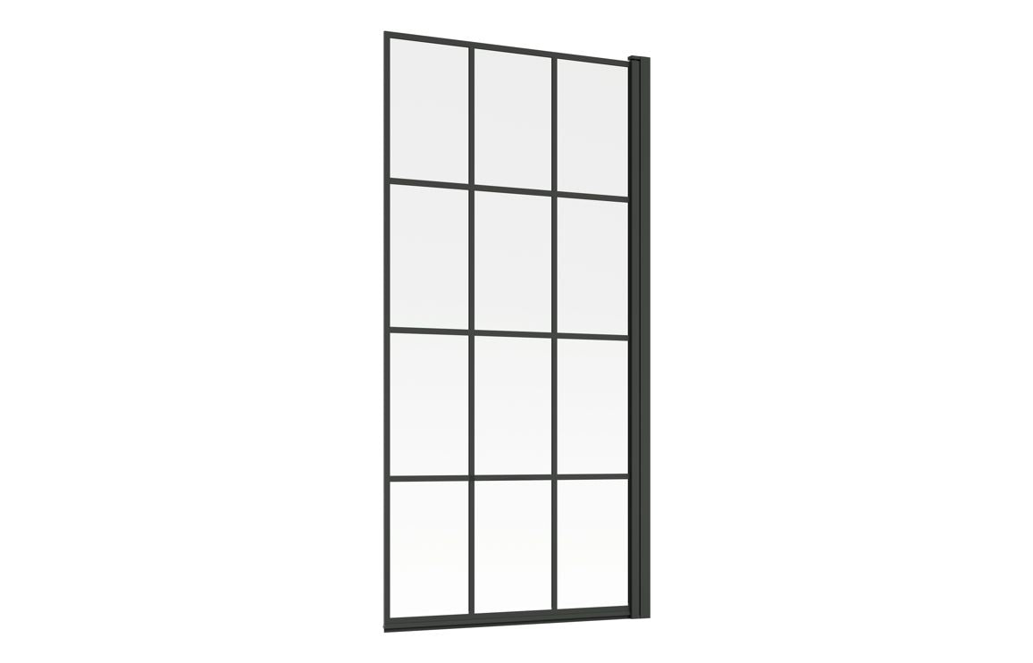 Single Straight Bath Screen - Black Framed