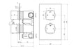 square concealed valve head arm shower pack matt black, Alessio, Mixer Showers, Shower Valves, Showers, 3