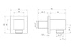square concealed valve head arm shower pack matt black, Alessio, Mixer Showers, Shower Valves, Showers, 7
