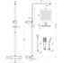 square thermostatic bar mixer w riser kit brushed brass, , Mixer Showers, Showers, 6