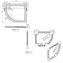 40mm Deluxe 900x760mm Offset Quadrant Shower Tray & Waste - Left Hand