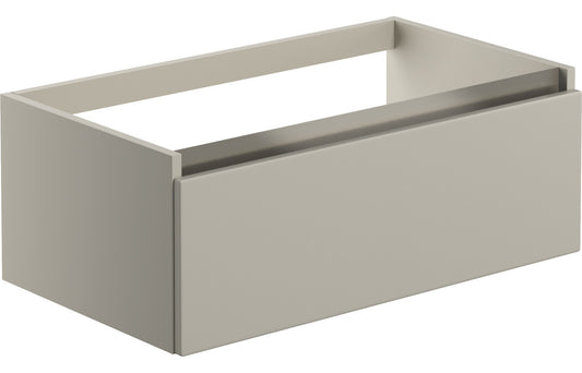 Dante 800mm 1 Drawer Wall Hung Basin Unit (No Top) - Matt Latte