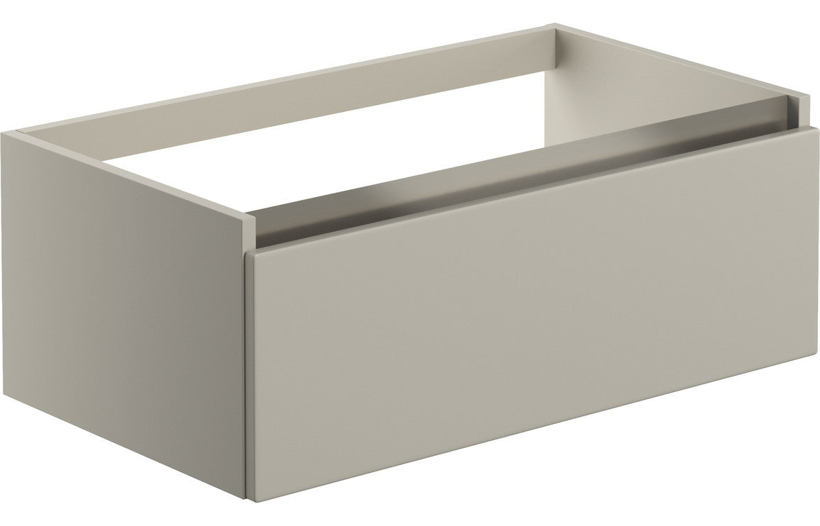 Dante 800mm 1 Drawer Wall Hung Basin Unit (With Top) - Latte