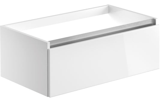 Dante 800mm 1 Drawer Wall Hung Basin Unit (No Top) - White Gloss