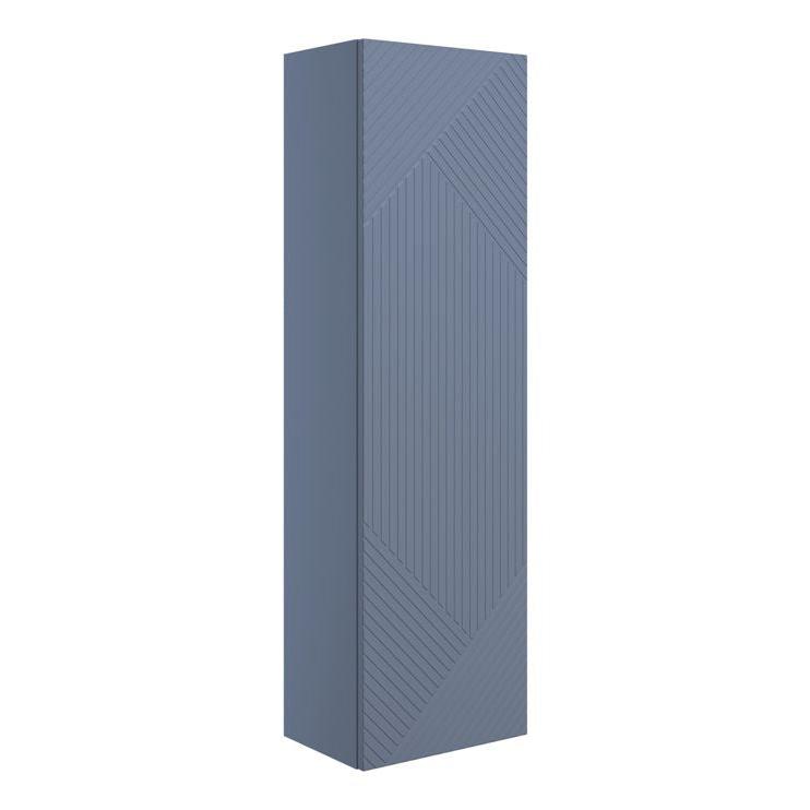 Skanda 350mm Tall Unit - Matt Smoke Blue with Gold Handle