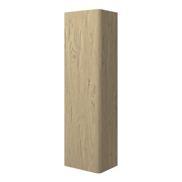 Alfa 350mm Wall Hung 1 Door Tall Unit - Textured Oak