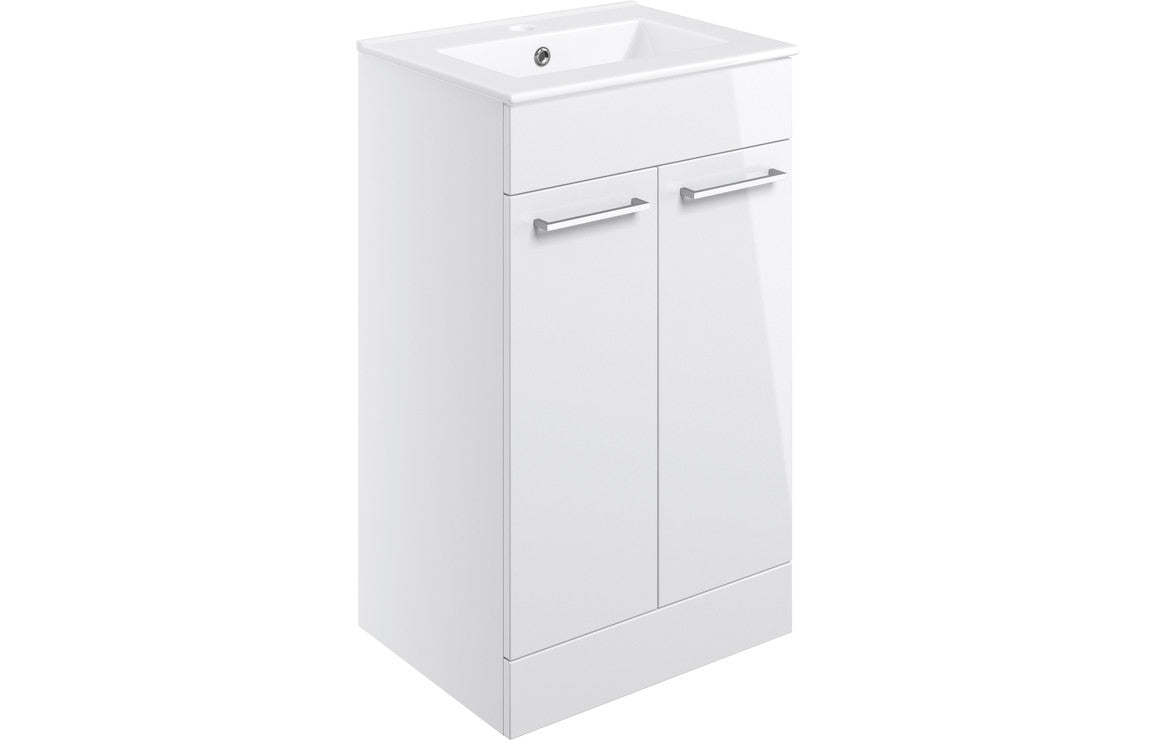 Vito 510mm Furniture Suite - White Gloss & Brushed Brass Finishes