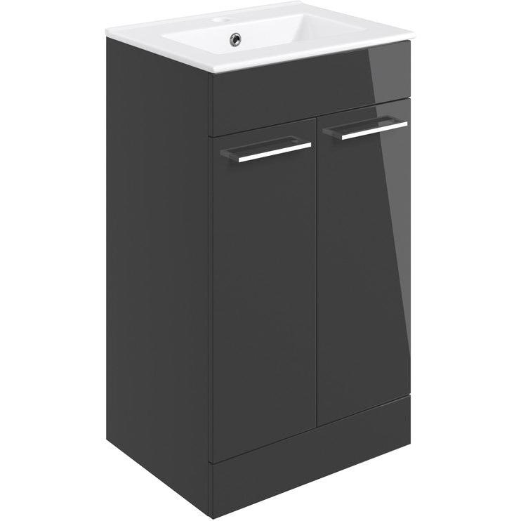 Vito 510mm Furniture Suite - Anthracite Gloss & Brushed Brass Finishes