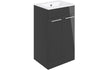 Sleek Bath Suite 1700mm with 500mm Anthracite Basin Unit And Toilet