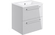 Sleek Bath Suite 1700mm with 500mm Grey Wall Hung Basin Unit And Toilet