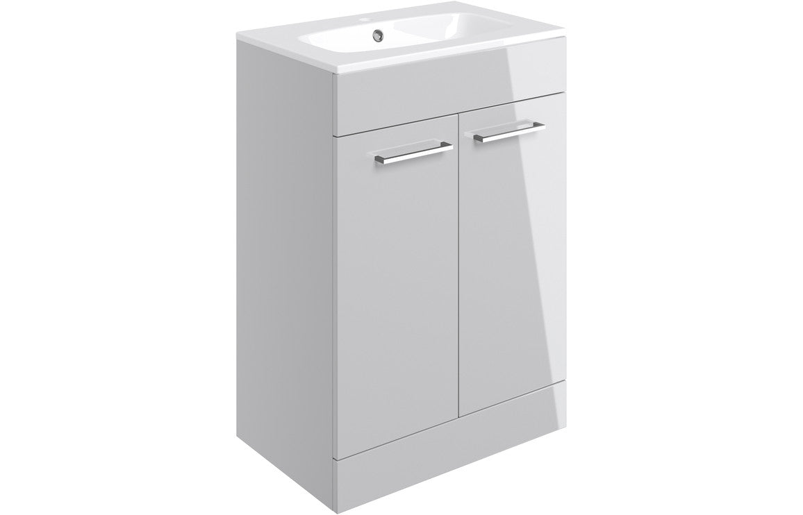 Lucio Bath Suite 1700mm with Grey Gloss 600mm Basin Unit And Toilet