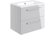 Lucio Bath Suite 1700mm with Grey Gloss 600mm Wall Hung Basin Unit And Toilet
