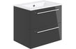 Lucio Bath Suite 1700mm with Anthracite Gloss 600mm Wall Hung Basin Unit And Toilet