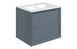paris 615mm wall hung 2 drawer basin unit basin matt storm blue, Alessio, Wall Hung Vanity Unit, 6