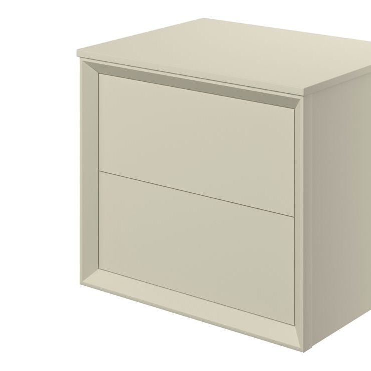 Paris 600mm Wall Hung 2 Drawer Basin Unit & Worktop - Matt Cotton