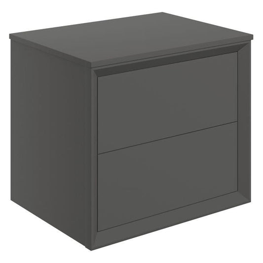 paris 600mm wall hung 2 drawer basin unit worktop matt clay, Alessio, Wall Hung Vanity Unit, 1