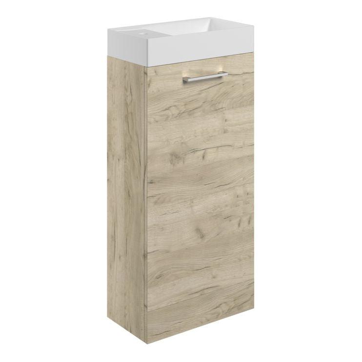 Vito 410mm Floor Standing 1 Door Basin Unit & Basin - Oak