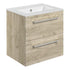 vito 510mm wall hung 2 drawer basin unit basin oak, Alessio, Wall Hung Vanity Unit, 1