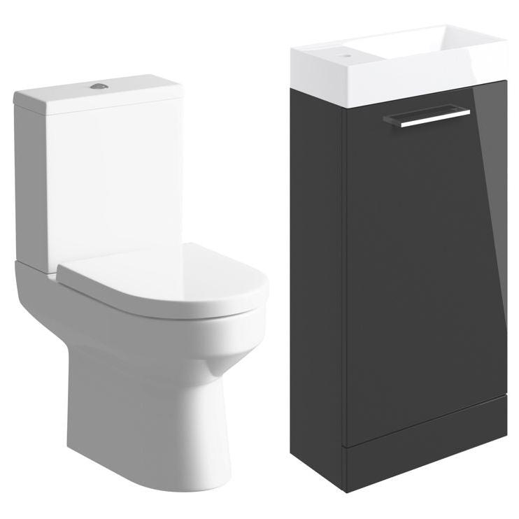 Vito Cloakroom Suite Anthracite Gloss