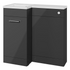 Valeria 900mm Combination Bathroom Suite Unit + Round Toilet - Anthracite Gloss
