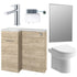 Valeria 900mm Combination Bathroom Suite Unit + Round Toilet - Oak