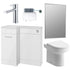 Valeria 900mm Combination Bathroom Suite Unit + Round Toilet - White Gloss