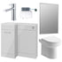 Valeria 900mm Combination Bathroom Suite Unit + Round Toilet - Grey Gloss