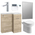Valeria 900mm Combination Bathroom Suite Unit + Round Toilet - Oak