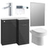 Valeria 900mm Combination Bathroom Suite Unit + Round Toilet - Anthracite Gloss
