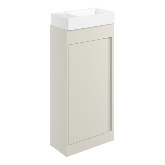 Aida 400mm Floor Standing Vanity Unit - Matt Latte & Chrome Handle