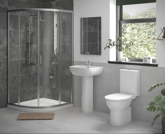 Full Suite 900mm Enclosure 2 Door Quadrant & Tray