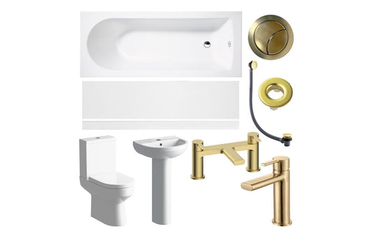 Elisa Sleek Bathroom Suite Brushed Brass Finishes