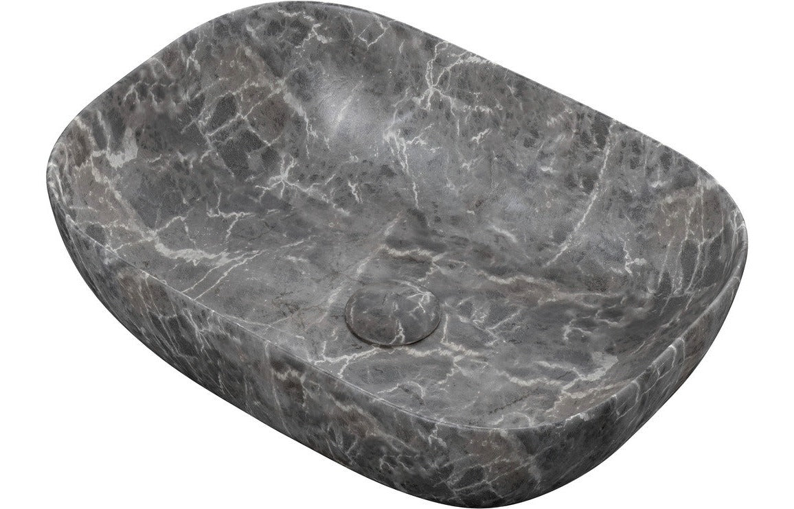Rome Grey Marble Effect Ceramic Washbowl 460x330mm