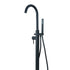 Black freestanding bath tap with handheld shower 