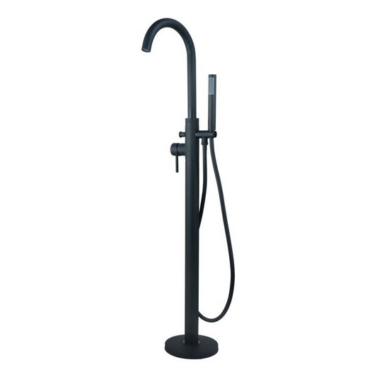 Montel Black Matt Freestanding Bath Filler Tap with Shower Mixer