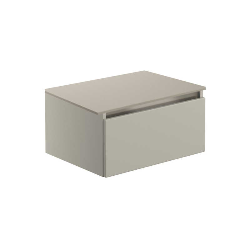 dante 600mm 1 drawer wall hung basin unit with top latte, Alessio, Wall Hung Vanity Unit, 2
