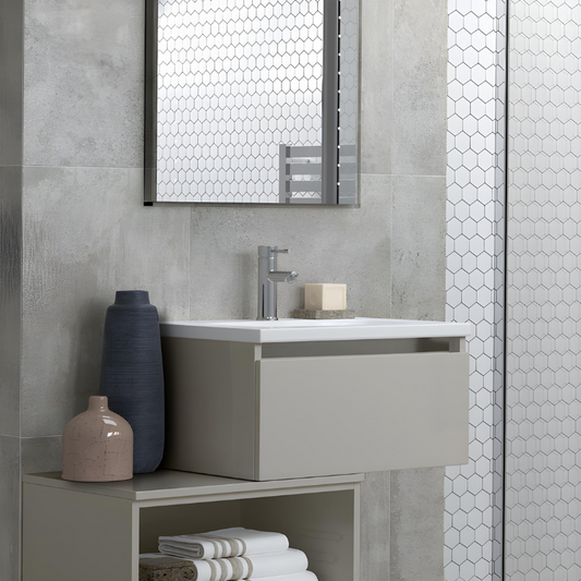 dante 615mm 1 drawer wall hung basin unit inc basin latte, Alessio, Wall Hung Vanity Unit, 1