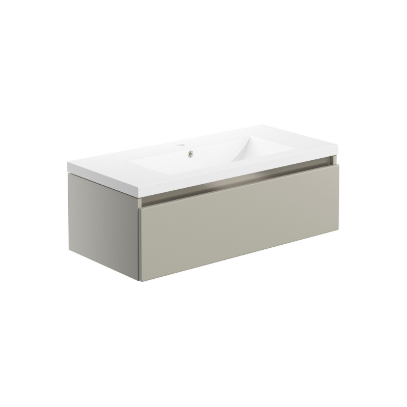 dante 815mm 1 drawer wall hung basin unit inc basin latte, Alessio, Wall Hung Vanity Unit, 2