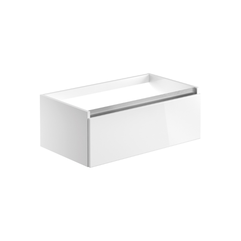 Dante 800mm 1 Drawer Wall Hung Basin Unit (With Top) - White