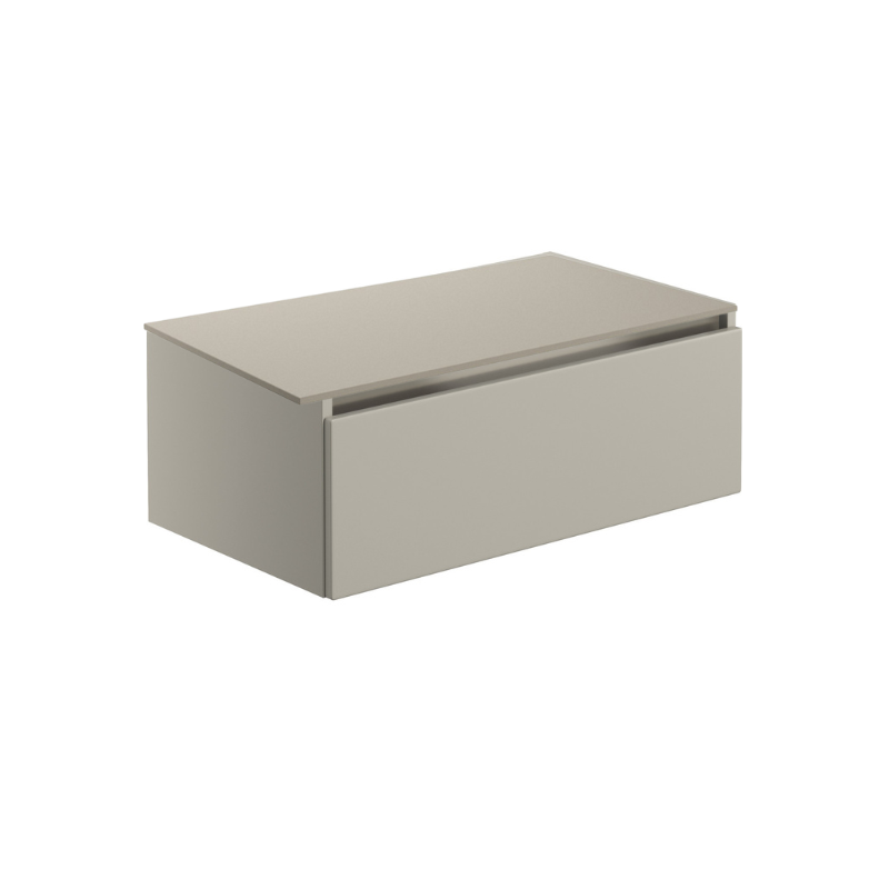 Dante 800mm 1 Drawer Wall Hung Basin Unit (With Top) - Latte