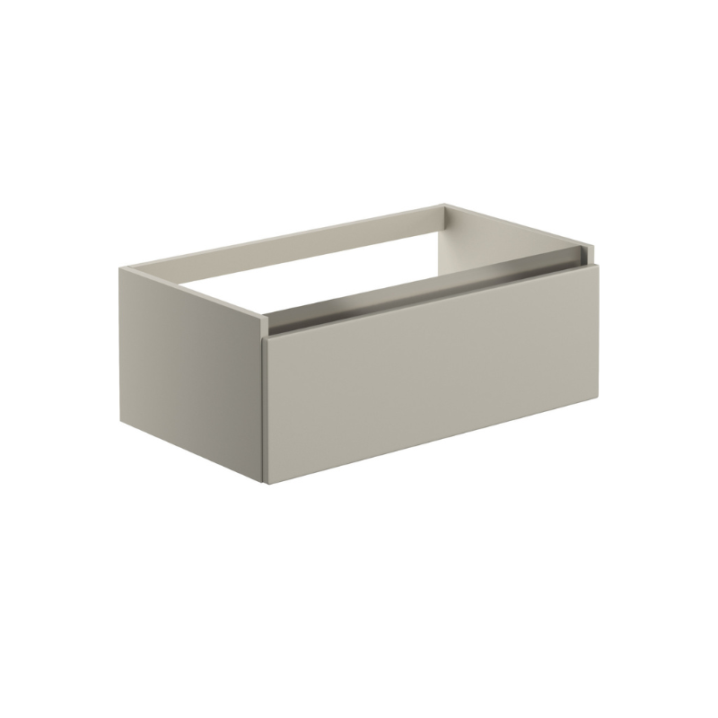 Dante 800mm 1 Drawer Wall Hung Basin Unit (With Top) - Latte