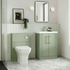 Deco Satin Green 500mm Floor Standing 2 Door Vanity & Basin