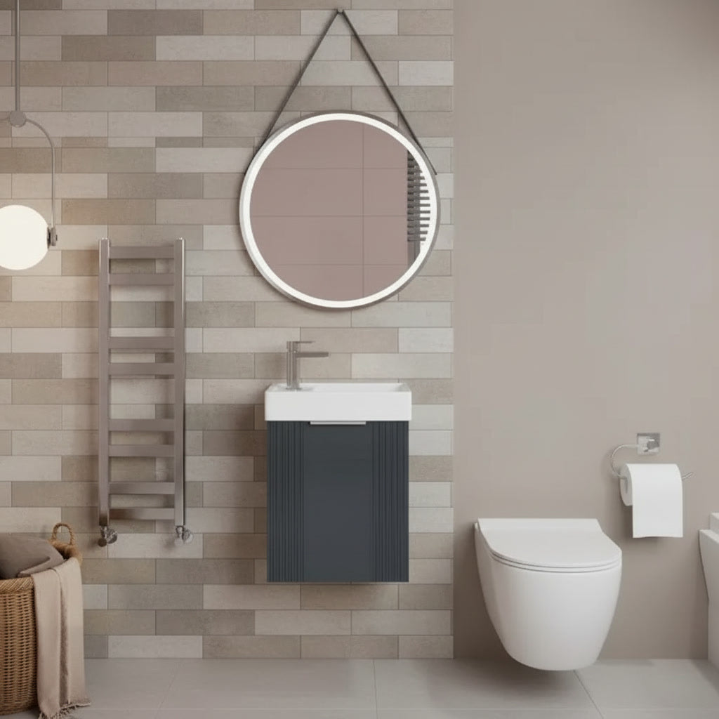 Deco Soft Black 400mm Wall Hung Cabinet & Basin