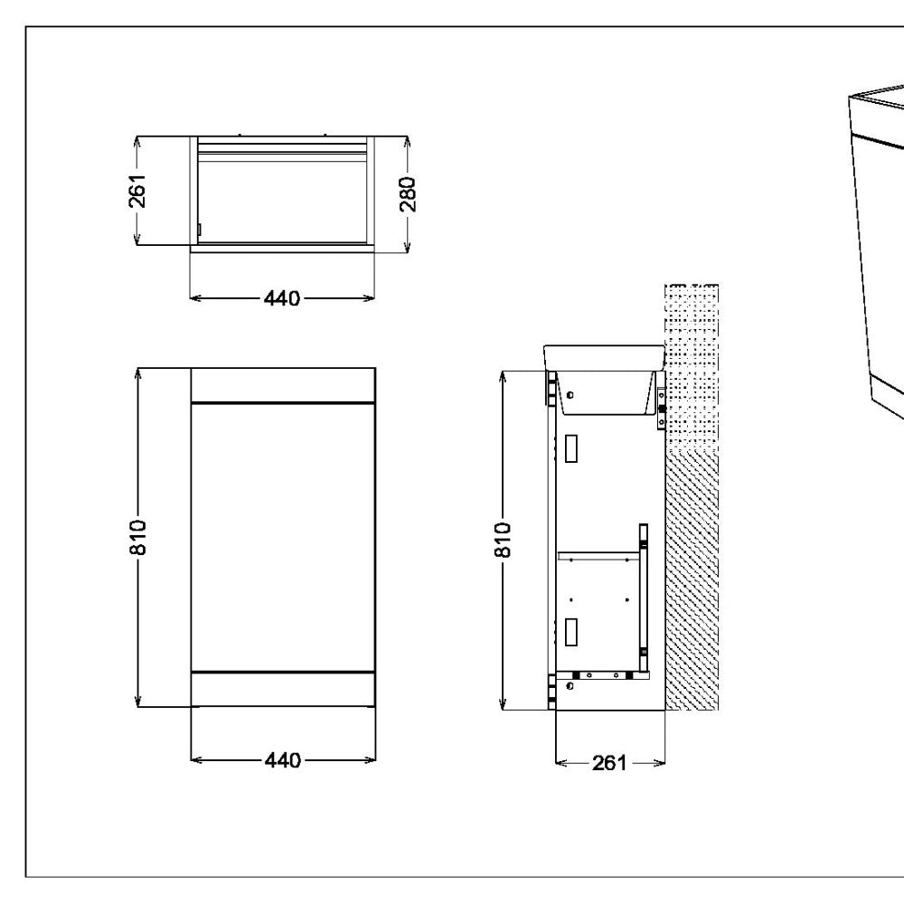 Esme Cloakroom Unit Dust Grey With Basin & Handle