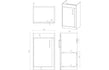 aida 500mm floor standing vanity unit seville oak brushed brass handle, Alessio, Sink Vanity Unit, Basin Unit, 2
