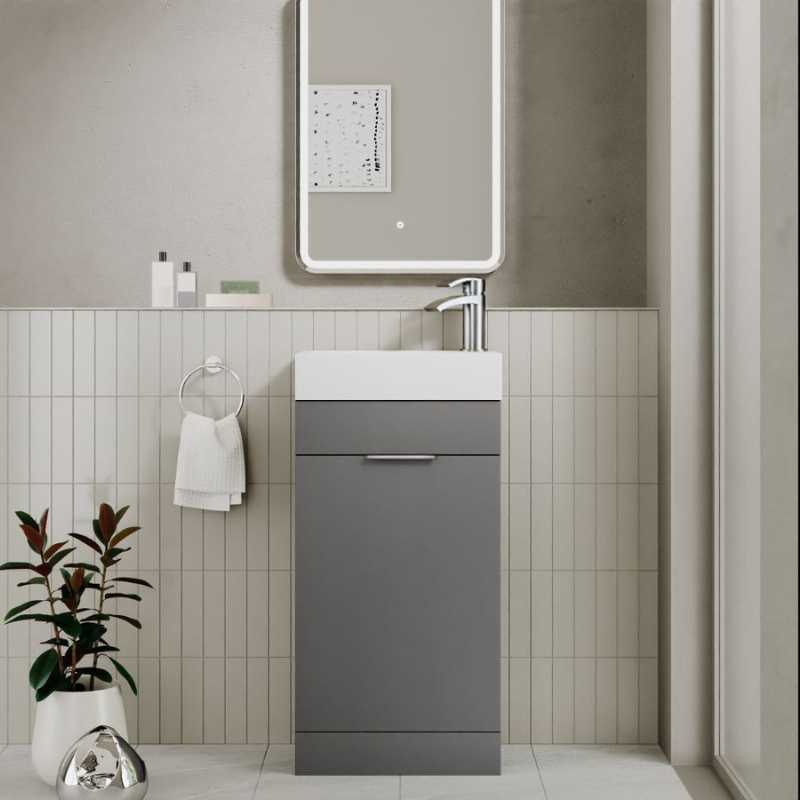 Esme Cloakroom Unit Dust Grey With Basin & Handle