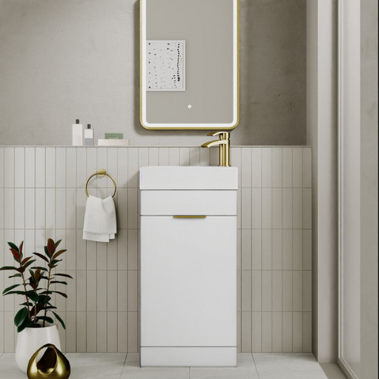 scudo esme cloakroom unit gloss white with basin handle, SCUDO, Sink Vanity Unit, Basin Unit, 1
