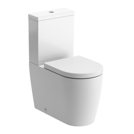 Esta Rimless Close Coupled Comfort Height WC & Soft Close Toilet Sea